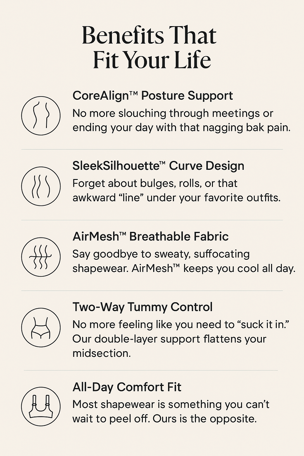 SnachFIT AirMesh™ Double-Layer Tummy Control Waist Shaper Faja with Bra, Tummy & CoreAlign™ Posture Support (V2)
