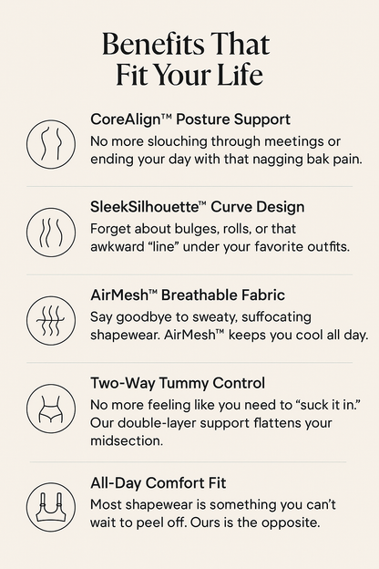SnachFIT AirMesh™ Double-Layer Tummy Control Waist Shaper Faja with Bra, Tummy & CoreAlign™ Posture Support (V2)