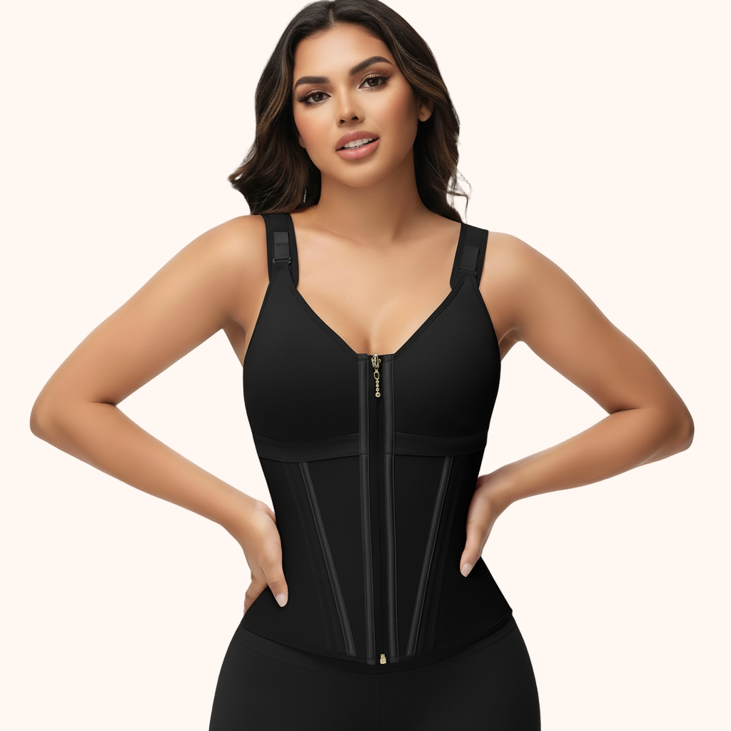 SnachFIT AirMesh™ Double-Layer Tummy Control Waist Shaper Faja with Bra, Tummy & CoreAlign™ Posture Support (V2)