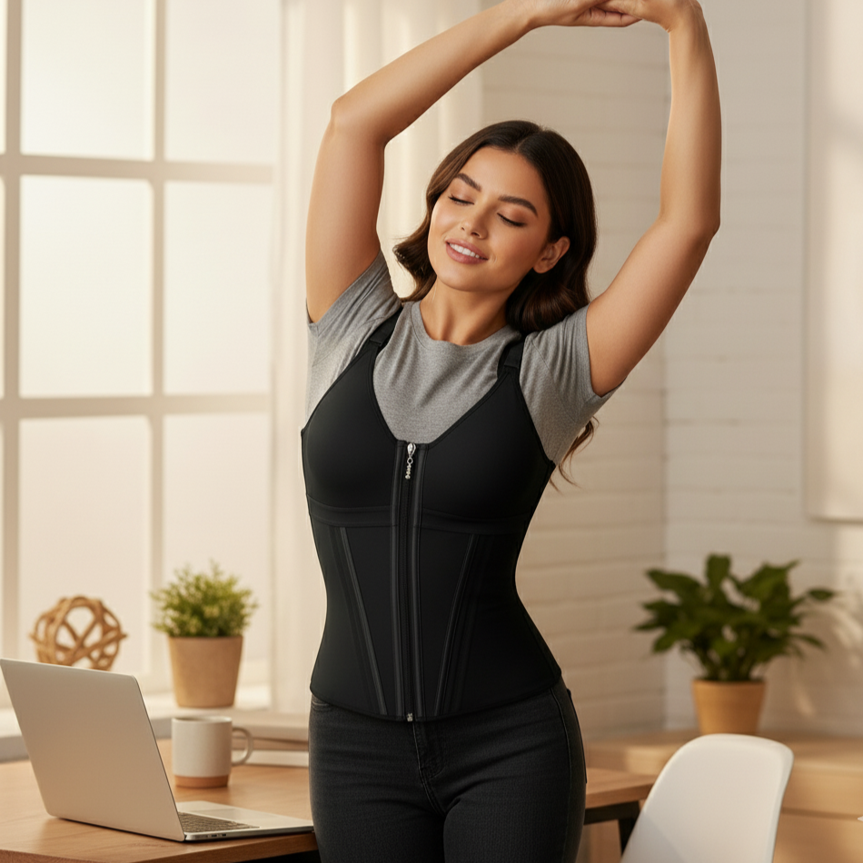 SnachFIT AirMesh™ Double-Layer Tummy Control Waist Shaper Faja with Bra, Tummy & CoreAlign™ Posture Support (V2)